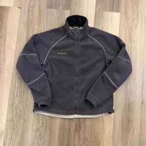 Columbia size Large Titanium grey fleece jacket with white piping